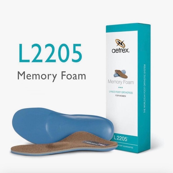 Aetrex Other - Aetrex L2205 Full Length Memory Foam Orthotic Insoles for Women Blue Brown, 10